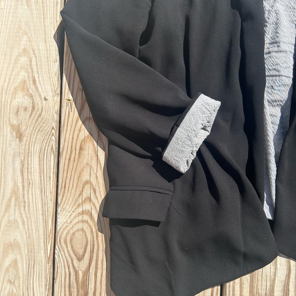 Anthropologie X Cartonnier Cornerstone Black Open Front Blazer‎ Sz Large - Picture 5 of 11